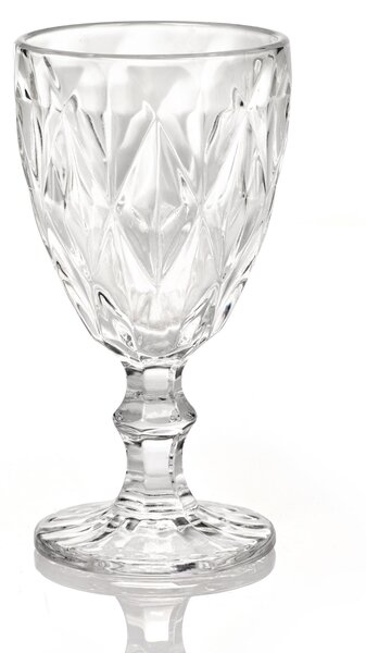 Bicchieri calice LOIRA 6 pezzi diametro 9xh17cm - 280 Ml in vetro spesso pressato adatto alla lavastoviglie colore trasparente