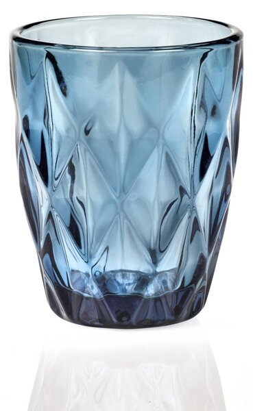 Bicchieri Acqua Tumbler Drink 6 pezzi diametro 8xh10 cm - 250 Ml in vetro spesso pressato adatto alla lavastoviglie colore Blu Notte