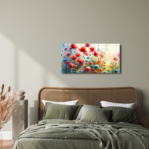 Quadro su tela – Campo in fiore di papaveri e fiordalisi