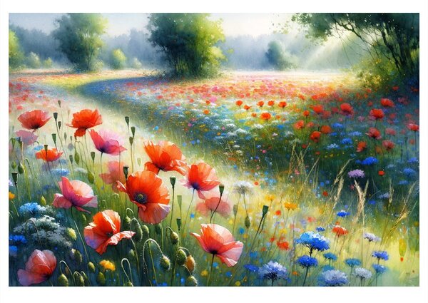 Quadro su tela – Magia del mattino estivo sul prato