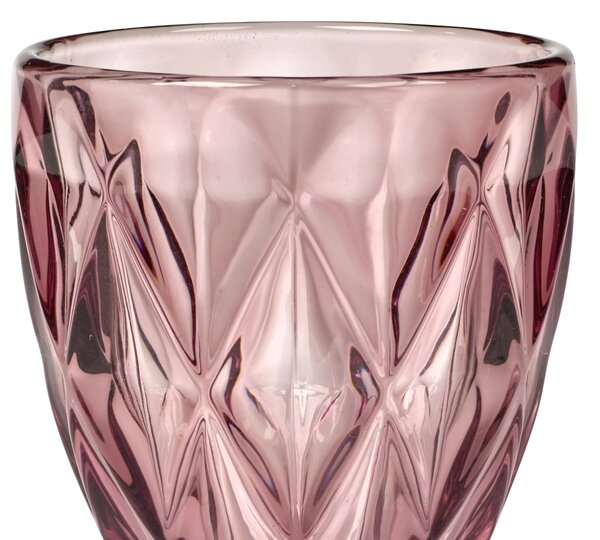 Bicchieri calice Loira 6 pezzi diametro 9xh17cm - 280 Ml in vetro spesso pressato adatto alla lavastoviglie colore Erika