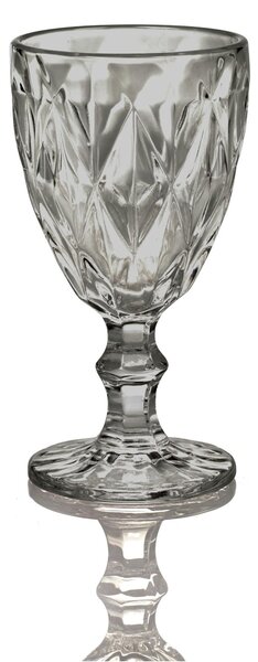 Bicchieri calice LOIRA 6 pezzi diametro 9xh17cm - 280 Ml in vetro spesso pressato adatto alla lavastoviglie colore Grigio