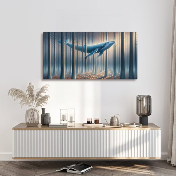 Quadro su tela – Sogno nel bosco con balena