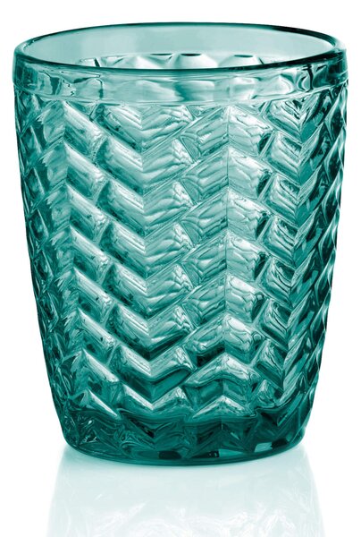 Bicchieri Acqua 6 pezzi in Pasta di Vetro BALI diametro 8xh10 cm - 270 Ml in vetro pressato adatto alla lavastoviglie colore Verde Ottanio