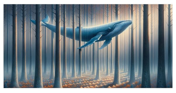 Quadro su tela – Sogno nel bosco con balena