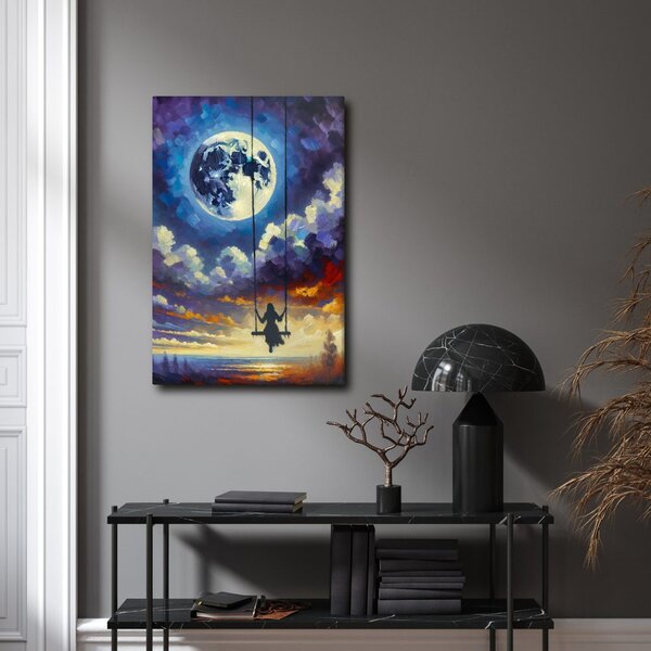 Quadro su tela – Ragazza nella luce della luna