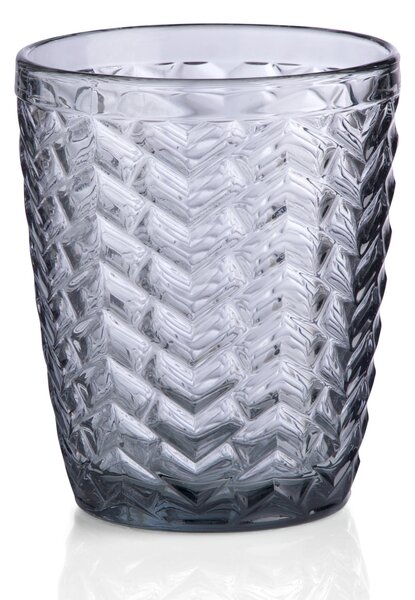 Bicchieri Acqua 6 pezzi in Pasta di Vetro BALI diametro 8xh10 cm - 270 Ml in vetro pressato adatto alla lavastoviglie colore Grigio