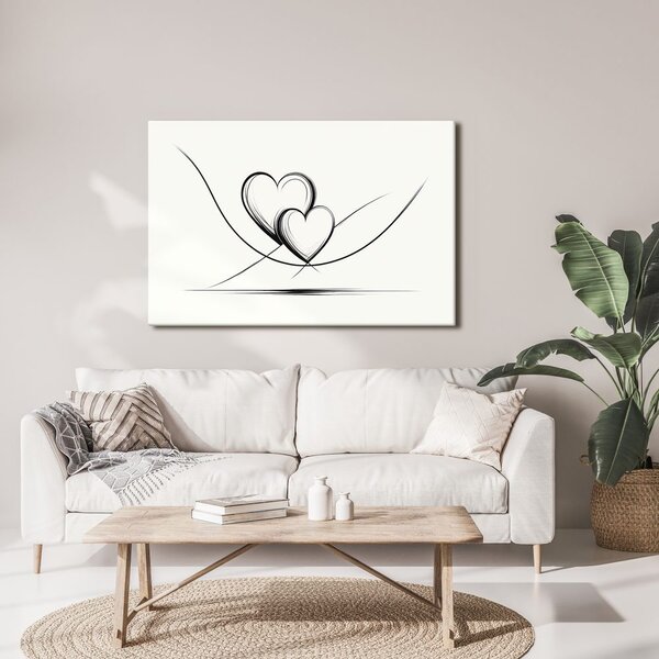 Quadro su tela – Cuori intrecciati in linee
