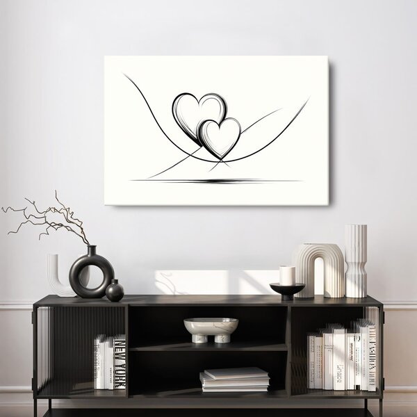 Quadro su tela – Cuori intrecciati in linee