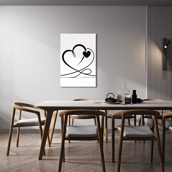Quadro su tela – Cuori neri minimalisti