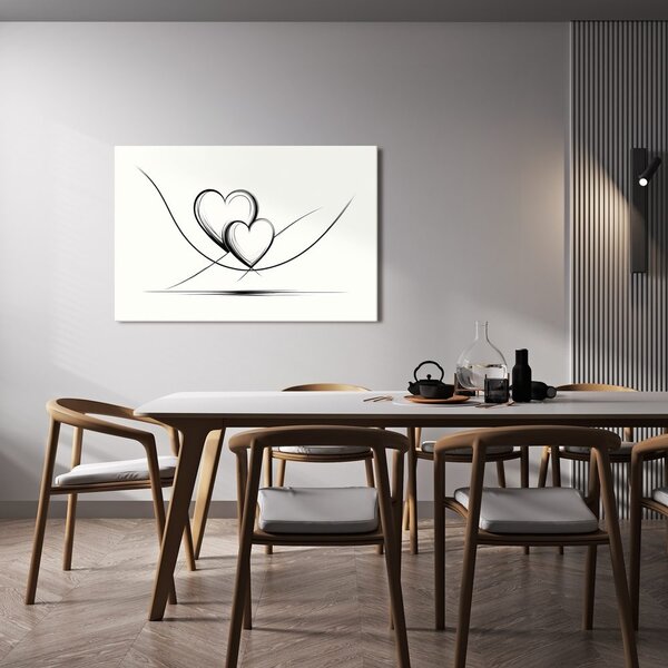 Quadro su tela – Cuori intrecciati in linee