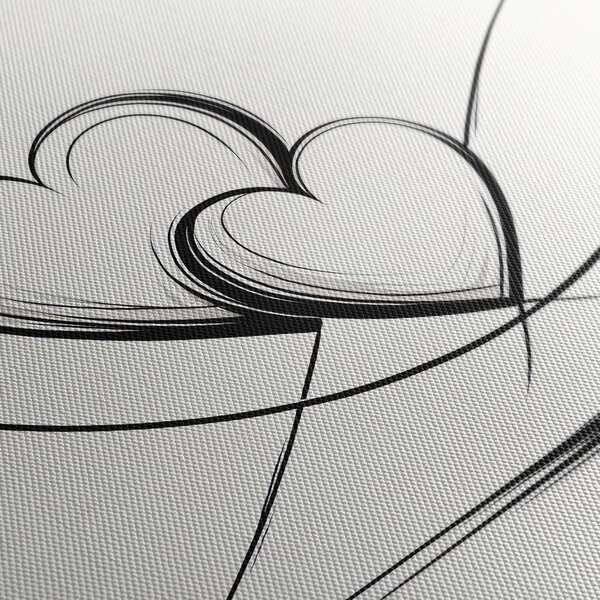 Quadro su tela – Cuori intrecciati in linee