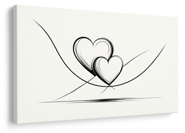 Quadro su tela – Cuori intrecciati in linee