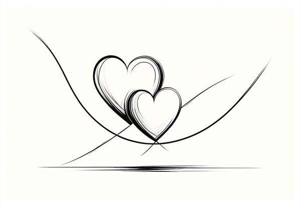 Quadro su tela – Cuori intrecciati in linee
