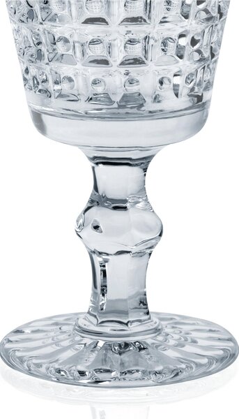 Calici SET 6 pezzi in Pasta di Vetro WINDSOR diametro 8,7xh16 cm - 260 Ml in vetro pressato adatto alla lavastoviglie colore Trasparente