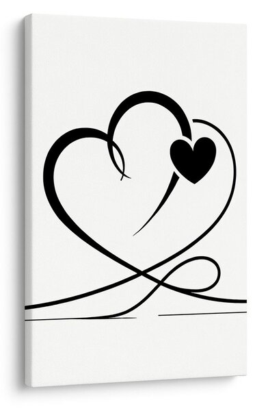 Quadro su tela – Cuori neri minimalisti
