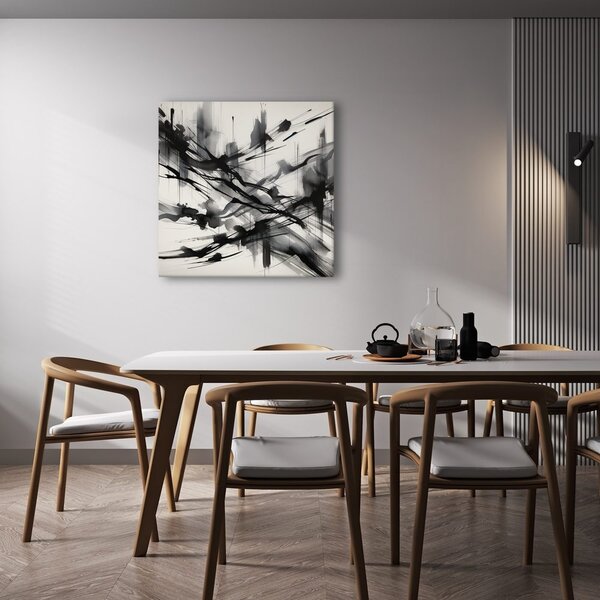 Quadro su tela – Pennellate nere espressive