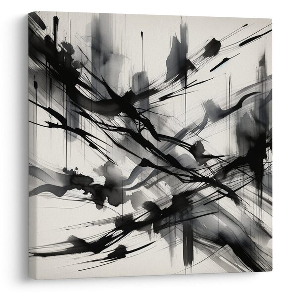 Quadro su tela – Pennellate nere espressive