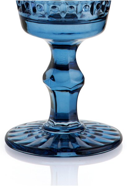 Calici SET 6 pezzi in Pasta di Vetro WINDSOR diametro 8,7xh16 cm - 260 Ml in vetro pressato adatto alla lavastoviglie colore Blu