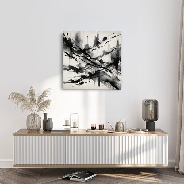 Quadro su tela – Pennellate nere espressive