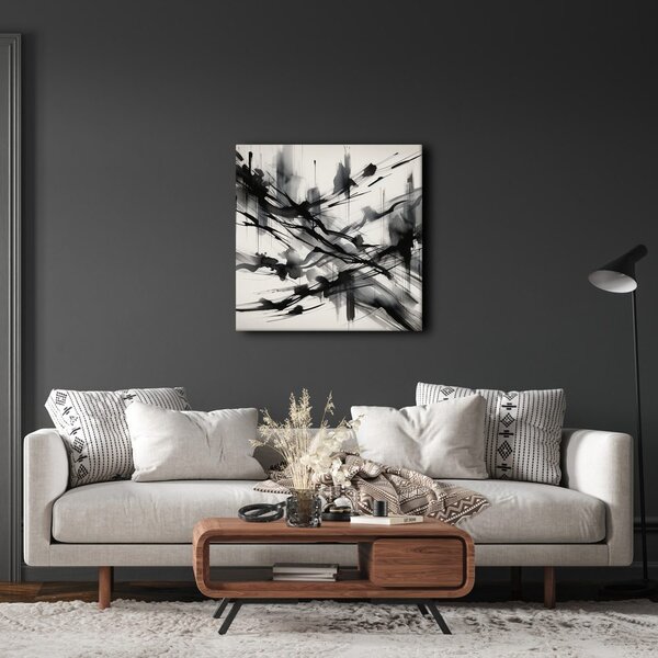 Quadro su tela – Pennellate nere espressive