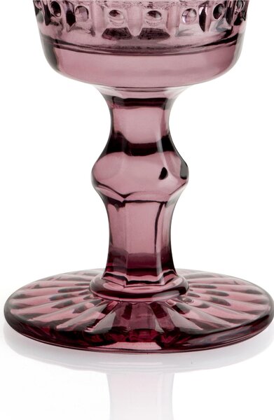 Calici SET 6 pezzi in Pasta di Vetro WINDSOR diametro 8,7xh16 cm - 260 Ml in vetro pressato adatto alla lavastoviglie colore Erika