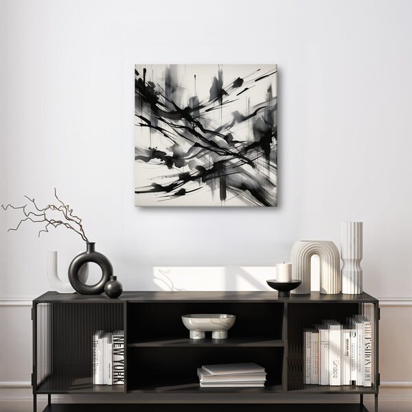 Quadro su tela – Pennellate nere espressive