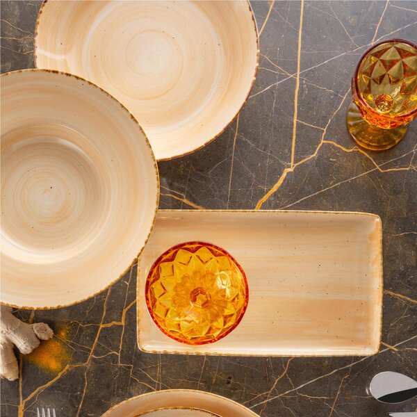 Piatto Grande , pasta, portata in GRES Alta Cucina diametro 32,5x3,5 cm lavabile in lavastoviglie, adatto al microonde decoro sotto smalto colore Zenzero beige