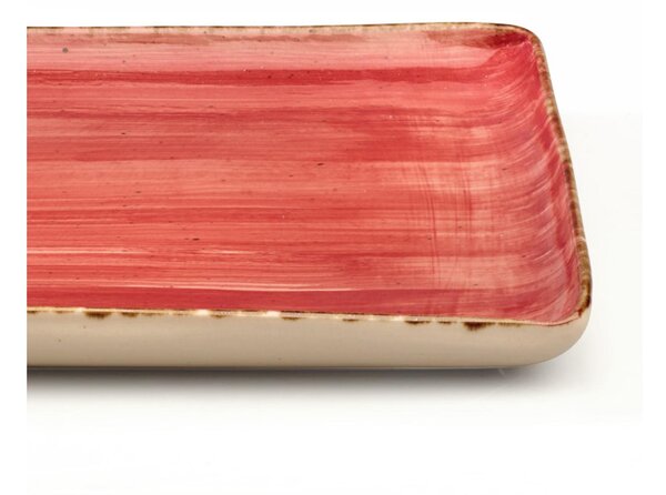 Rettangolare in GRES Alta Cucina 35x23 cm lavabile in lavastoviglie, adatto al microonde decoro sotto smalto colore Rosso Peperoncino