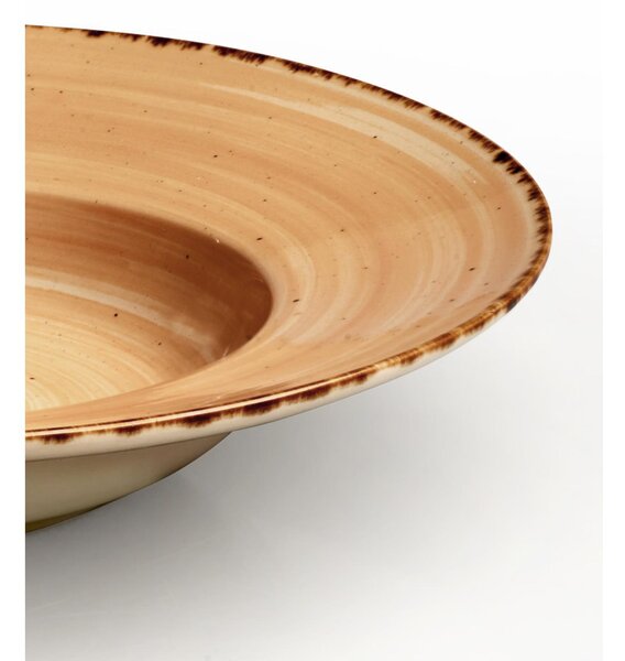 Piatto Pasta con falda in GRES Alta Cucina diametro 28,5 cm lavabile in lavastoviglie, adatto al microonde decoro sotto smalto colore Zenzero Beige