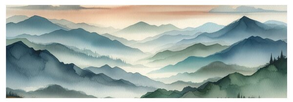 Quadro su tela – Calma sopra le montagne blu