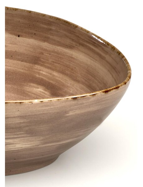 Ciotolona Grande fonda , pasta in GRES Alta Cucina diametro 27.5X24.5X9,5 cm lavabile in lavastoviglie, adatto al microonde decoro sotto smalto colore Grigio Cumino
