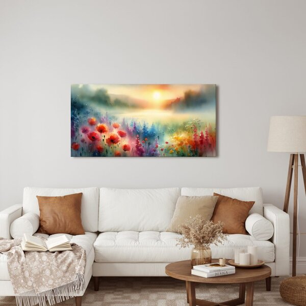 Quadro su tela – Paesaggio floreale luminoso
