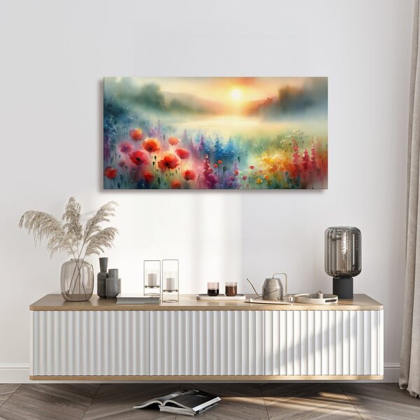 Quadro su tela – Paesaggio floreale luminoso