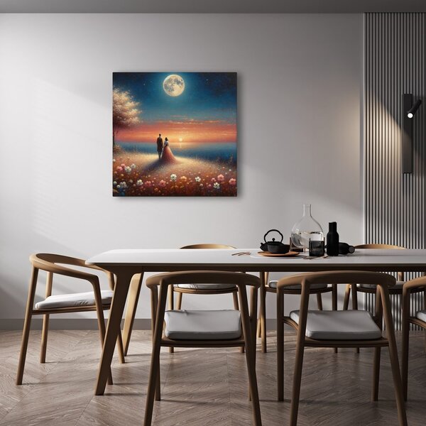 Quadro su tela – Passeggiata romantica tra i fiori