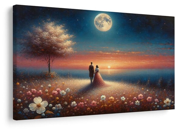 Quadro su tela – Coppia alla luce della luna