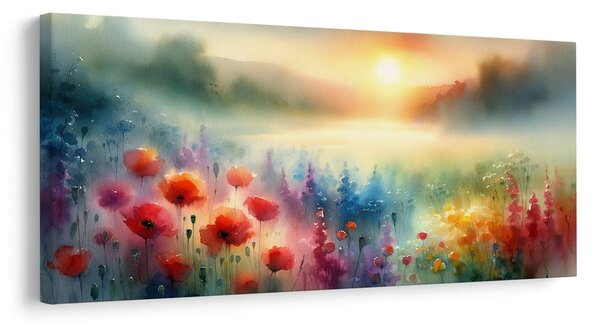 Quadro su tela – Paesaggio floreale luminoso