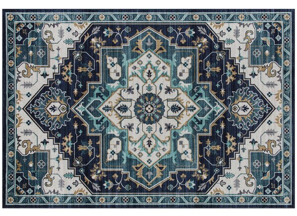 HOMCOM Tappeto Boho Antiscivolo e Lavabile a Pelo Corto per Soggiorno e Camera, 230x160 cm, Multicolore | Aosom Italy