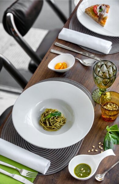 Piatto piano PASTA BOWL in porcellana alluminica al 30 % MIAMI 30,5 cm lavabile in lavastoviglie, ideale per la ristorazione anti sbeccatura