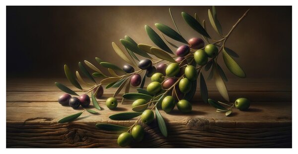 Quadro su tela – Olive sul legno