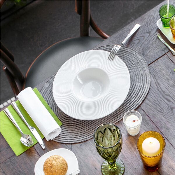 Piatto piano PASTA BOWL in porcellana alluminica al 30 % MIAMI 28 cm lavabile in lavastoviglie, ideale per la ristorazione anti sbeccatura