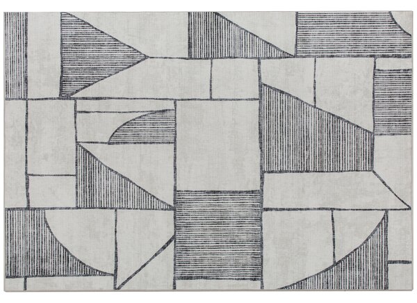 HOMCOM Tappeto Moderno Antiscivolo a Linee Geometriche, in Poliestere Multicolore, 230x160x0.7 cm | Aosom Italy