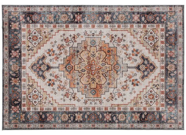 HOMCOM Tappeto Bohemien Antiscivolo e Lavabile a Pelo Corto per Soggiorno e Camera, 230x160 cm, Marrone | Aosom Italy
