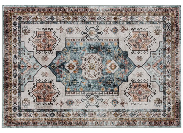 HOMCOM Tappeto Vintage Antiscivolo e Lavabile a Pelo Corto per Soggiorno e Camera, 230x160 cm, Multicolore | Aosom Italy