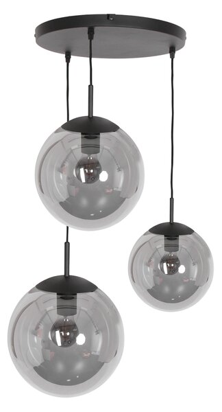 Lampada a sospensione - nero - Bollique - vetro metallo - Ø 40cm - E27 - 3123ZW - Steinhauer