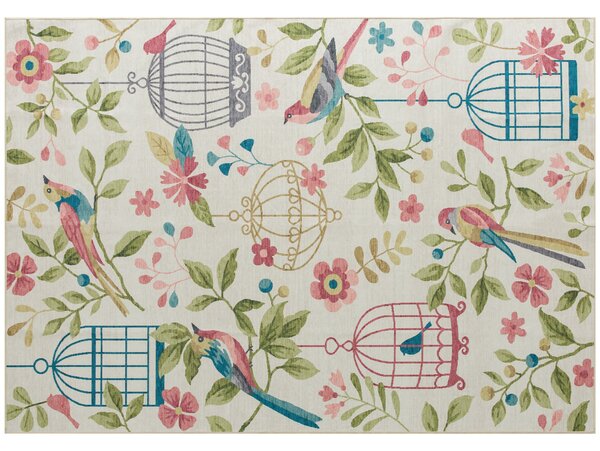 HOMCOM Tappeto Decorato in poliestere, facile da pulire, Antiscivolo, 200x140x1 cm, Multicolore | Aosom Italy
