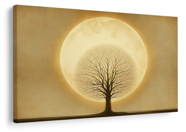 Quadro su tela – Albero della vita davanti alla luna