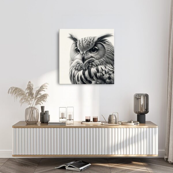 Quadro su tela – Ritratto realistico di gufo