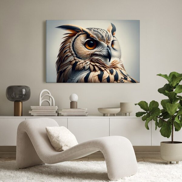 Quadro su tela – Gufo in toni caldi