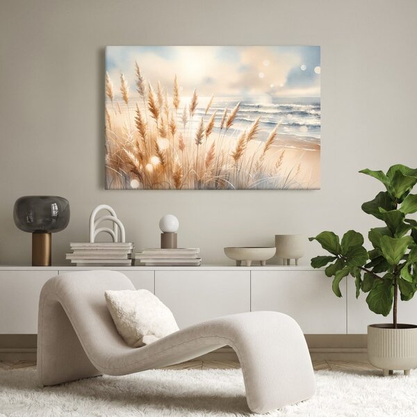 Quadro su tela – Erba della pampa sulla spiaggia